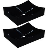 Kit 02 Cubas De Apoio Banheiro Lavabo C01 Ml44w Preto