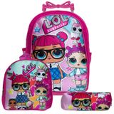 Mochila Infantil Rodinha Lol Surprise Lancheira Estojo Tn