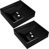 Kit 02 Cubas De Apoio Banheiro Lavabo C01 Q39w Preto