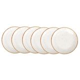 Kit Prato Raso Porcelana Marrom Rústico 6pçs 28cm Tramontina