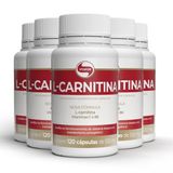 Kit 5 L-carnitina + B6 Vitafor 120 Cápsulas