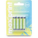 Pilha Alcalina Maxprint Aaa 1,5v C/4