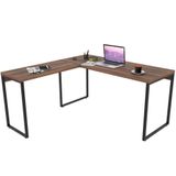 Mesa Para Escritório Estilo Industrial Em L 150x150cm Nogal