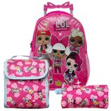 Mochila Infantil Boneca Lol Surprise Rodinha Lancheira Aulas