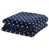 Cobertor Meggy Poá Solteiro Mantinha Flannel Bolinhas Azul