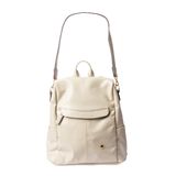 Mochila Notebook Anti Furto Elegante Em Couro Off White