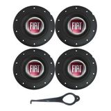 Calota De Centro Amarok Fiat Vermelho 4 Peças