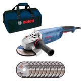 Esmerilhadeira Gws 2500w 220v + 10 Discos E Bolsa - Bosch