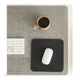 Mousepad Antiderrapante Couro Para Trabalho 20x20 Porta Copo
