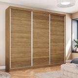 Roupeiro Kappesberg 100% Mdf 3 Pts Correr 6 Gavetas Nogueira