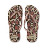 Chinelo Sandália Havaianas Slim Animals Bege Caramelo