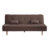 Sofá Cama Silver 3 Lugares Reclinável Suede 192 Cm Speciale Home Marrom Café