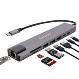 Hub Usb C Type C 8 Portas 4k Carregador 2 Usb-c 3.0 Rj45 Lan