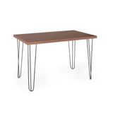 Mesa De Jantar Retangular 4 Lugares 130x80 Base De Ferro Hairpin Noronha - Straub Web