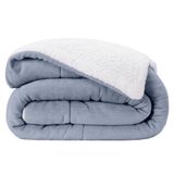 Coberdrom Dupla Face Solteiro Com Sherpa Winter Cinza/gelo