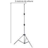 Porta Banner Fixo 3metros Tripé Articulado Em Aluminio