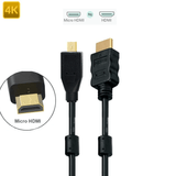 Cabo HDMI x Micro-HDMI 2.0 4K Ultra HDR com Filtro de Anti Ruído Duplo (70cm)