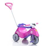 Triciclo Lelecita Com Haste Calesita Rosa