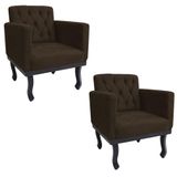 Kit 02 Poltrona Classic Corano - Amarena Móveis Marrom