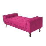 Recamier Baú Félix Solteiro 160 Cm Suede - Doce Sonho Móveis Pink