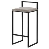 Banqueta Decorativa Selena Base Preta Veludo Cinza Gran Belo