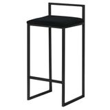 Banqueta Decorativa Selena Base Preta Suede Preto Gran Belo
