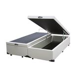 Cama Box Baú Casal Bipartido Homequeen Corino Branco 41x138x188
