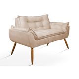 Namoradeira Luxo Opala Sala Quarto - Balaqui Decor Cor:bege