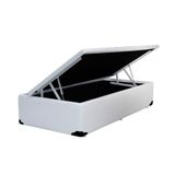 Cama Box Baú Solteiro Homequeen Corino Branco 41x88x188