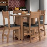 Conjunto Mesa De Jantar 4 Lugares Milano Carvalho Com Preto