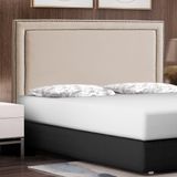Cabeceira Cama Box Casal Queen Size Maísa 160cm Com Frame Linho Bege - Abmaza