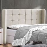 Cabeceira Cama Box Casal Queen Size Gioconda 160cm Com Frame Veludo Bege - Abmaza