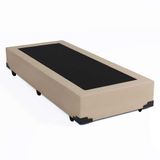 Base Box Blindado Solteiro Homequeen Sintético Bege 40x88x188