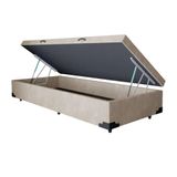 Cama Box Baú Blindado Solteiro Homequeen Suede Bege 41x88x188