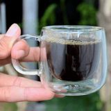 2 Caneca De Vidro Com Parede Dupla Para Café 80 Ml