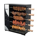 Churrasqueira Assador Carnes A Gás Glp Rotativo Elétrico Bivolt 56 Cm 5 Espetos Aço Vulcano - Arke