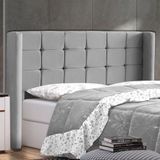 Cabeceira Cama Box Casal King Size Gioconda 195cm Com Frame Suede Cinza - Abmaza