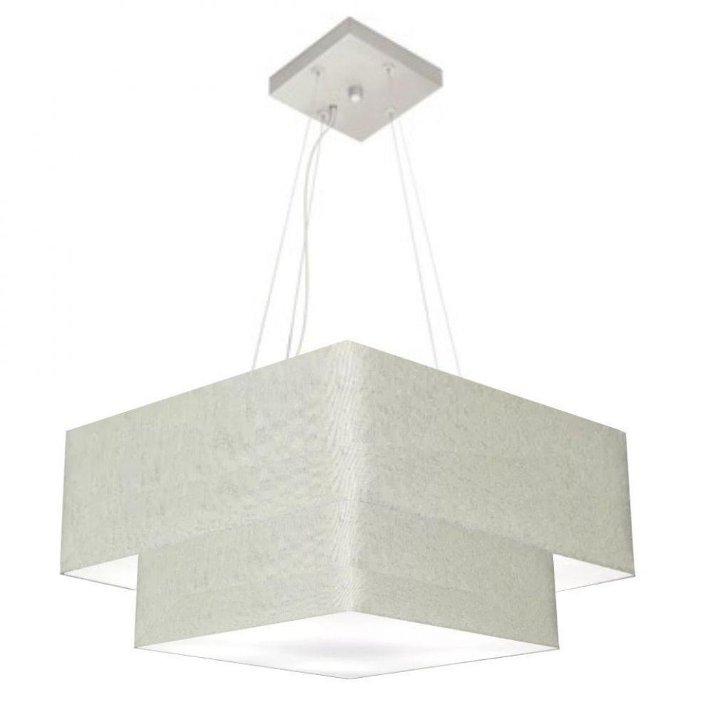 Lustre Pendente Duplo Quadrado Md-4344 45x35cm Bivolt Cinza