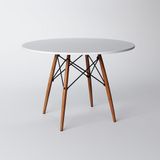 Mesa De Jantar Redonda Eiffel Eames 90cm De Madeira Branco - Up Home