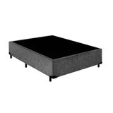 Base Box Casal Blindado Extremo Reforçado Homequeen Suede Cinza 40x138x188