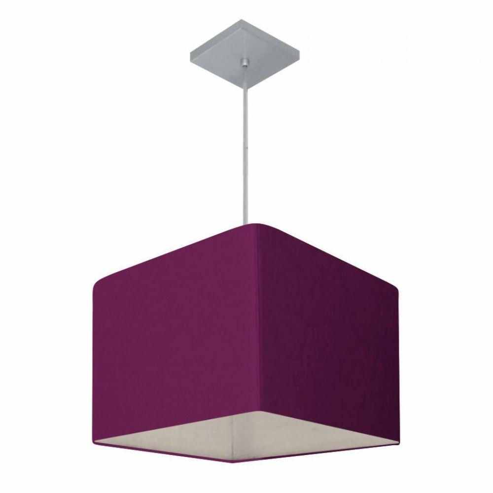 Lustre Pendente Quadrado Md-4059 21/35x35cm Bivolt Roxo