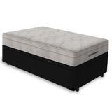 Cama Box Baú Solteiro + Colchão de Molas Ensacadas Airtech Ortobom 67x88x188 Preto