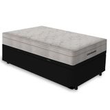 Cama Box Baú Solteiro + Colchão De Molas Ensacadas Airtech Ortobom 67x88x188 Preto