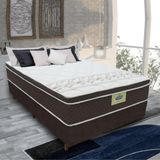 Cama Box Casal Colchão Molas Ensacadas Rubi Gazin 138x188x70cm Marrom/branco