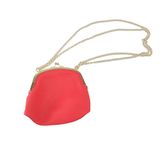 Bolsa De Silicone Tiracolo Vintage Corrente Dourada Transversal Retro Festa Cor Vermelho