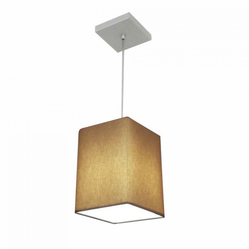 Lustre Pendente Quadrado Md-4007 25/16x16cm Bivolt Palha