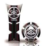 Kit Protetor De Tanque E Bocal Moto Yamaha Diapasão Prata Preto