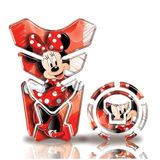 Kit Protetor Tanque Adesivo Moto Honda Acima 2018 Minnie Vermelho Vermelho