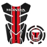 Kit Protetor Tanque Adesivo Moto Honda Acima 2018 Vermelho E Preto