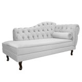 Diva Recamier Diana 130cm Lado Esquerdo Suede - Amarena Móveis Cor Branco